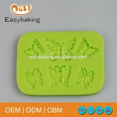 Herramientas de decoración de pasteles con molde de yeso de silicona con mariposas bonitas de 6 cavidades