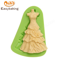 3d  woman skirt  shape silicone fondant mold for cake decoration