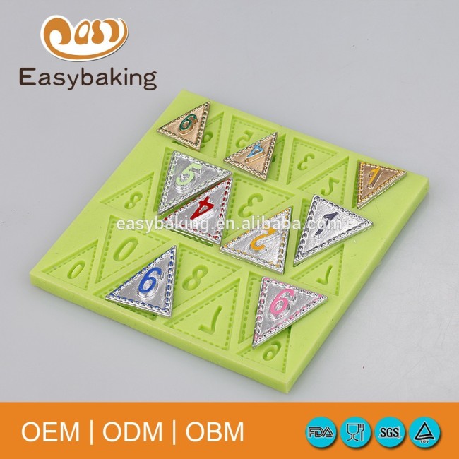 Треугольные цветные флаги номер 0-9 силиконовые формы для украшения торта печенье свечи ювелирные изделия