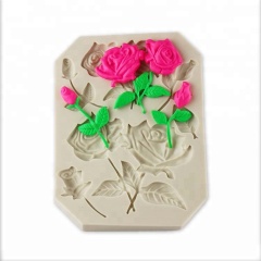 Cupcake-Dekoration mit Rosenstielen, Silikonform für Sugarcraft
