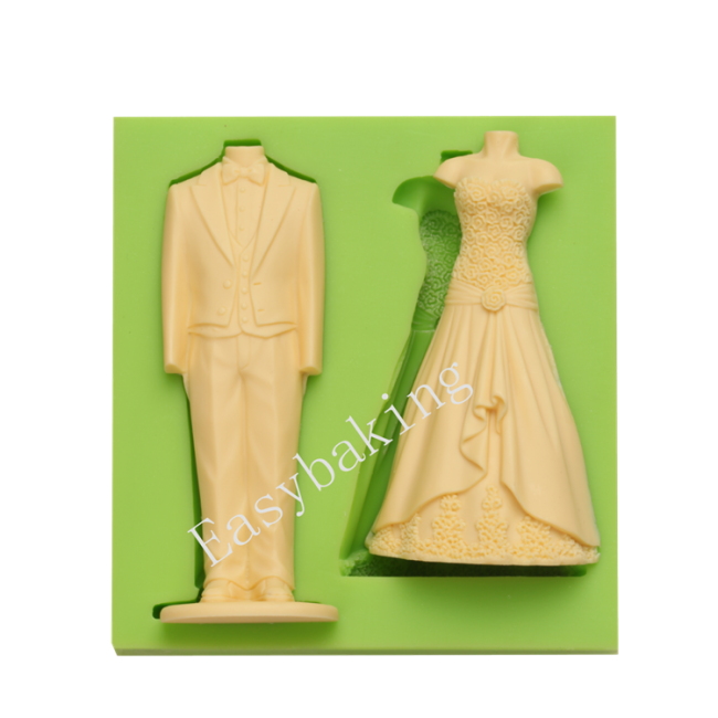 Костюм украшения торта & прессформа силикона платья венчания