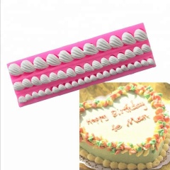 Molde de silicona para decoración de bordes de pasteles, utensilios para decoración de tortas con Fondant en relieve