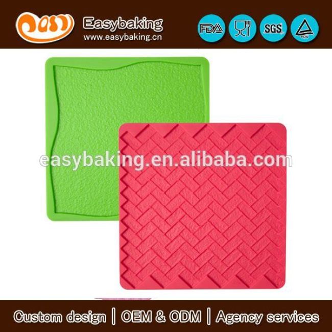 Reusable 2 Pack Imprinted Silicone Brick Mat Plate