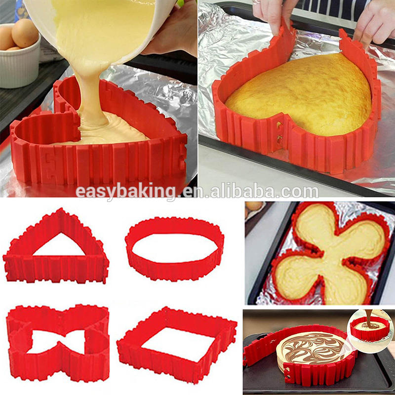 4pcs Magic Bake Snake Cake Silicone Mold for cake DIY
