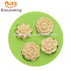 Moldes del silicón de la forma de la flor de la fondant de la torta de la categoría alimenticia de la fábrica china 76*12m m