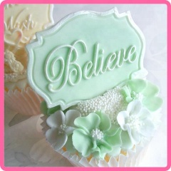 Factory Sales Believe Mini Plaque Silikonform für Cupcake Dekoration
