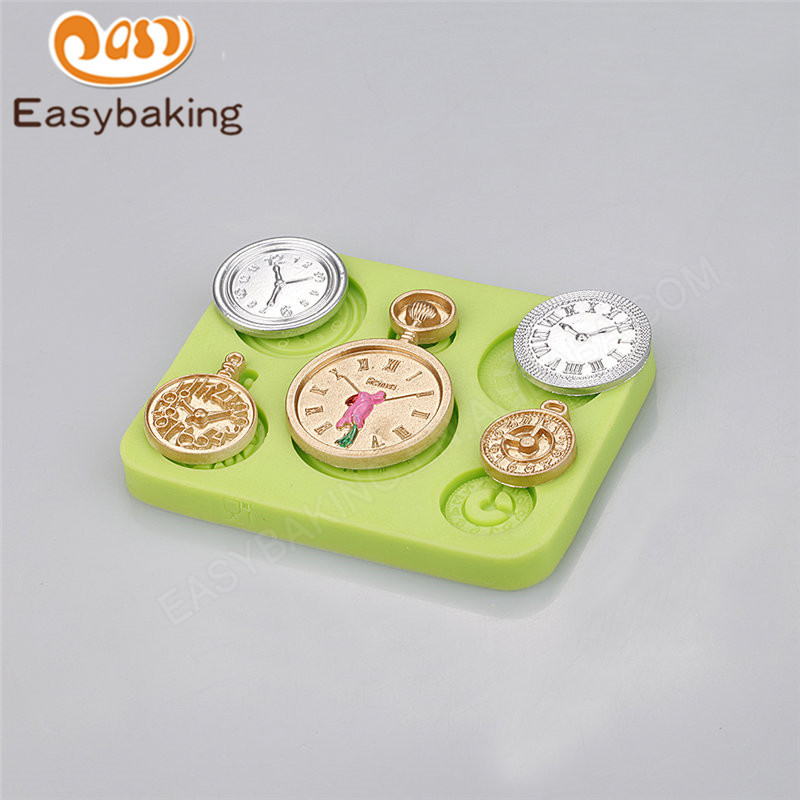 Classical watch decorated fondant cake chocolate silicone mold