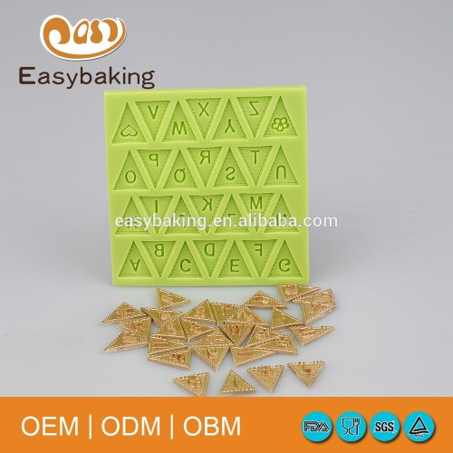 Triangle letter flags silicone molds for cake decoration