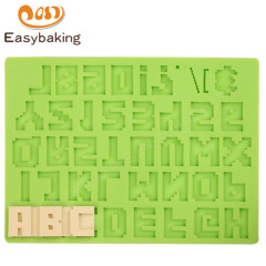 Alfabeto decoración herramientas pastel Fondant 3D moldes de silicona