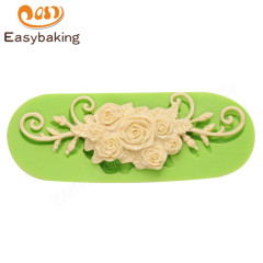 Gran oferta de Alibaba, molde de pastel de rosas de silicona fascinante, herramienta de fondant para pastel de bodas