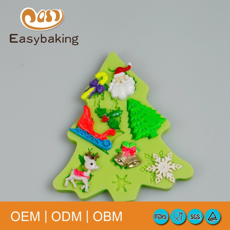 Low Price Bakery Supplies Silicone Mold Christmas Tree Cake Mold