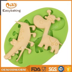 Crocodile et girafe en forme d'animal en silicone pour décoration de gâteau