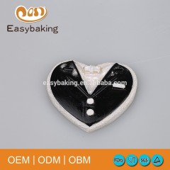 Collier de gentleman en forme de coeur ustensiles de cuisson gâteau de mariage décorer des moules en silicone fondant