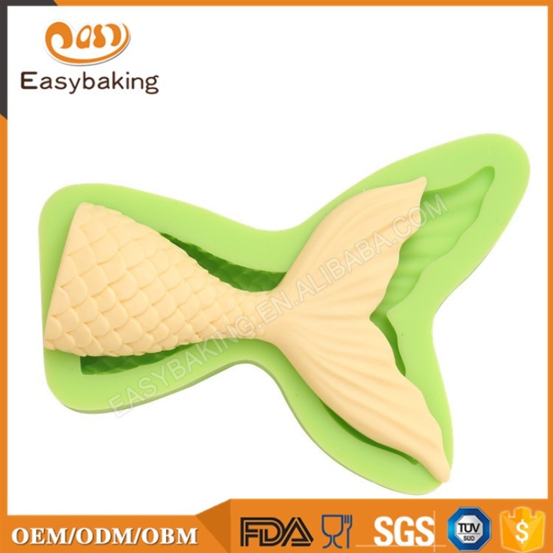 Small Fish Tail Shaped Silicone Chocolate Pizza Mould Supplier