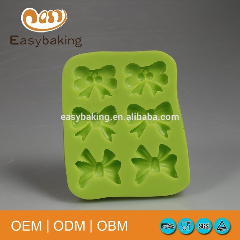 Green bows shape Chocolate Candy 3D Silicone Fondant Mold Mould Cake Decoration baking soap tools kitchen accessories