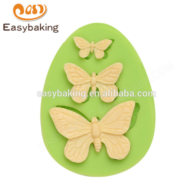 Vente en gros de nouveaux moules en silicone de papillons de qualité alimentaire de conception pour la décoration de gâteaux
