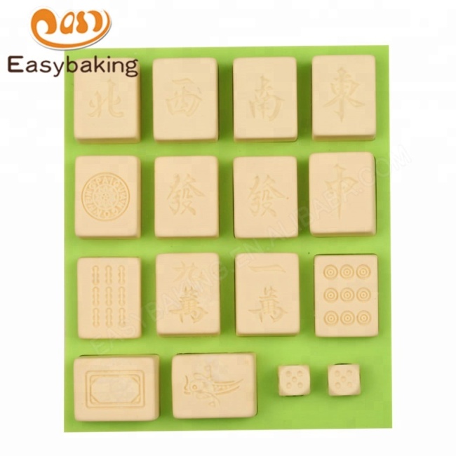 Big Size Mahjong Silicone Mould for Birthday Cake Decoration