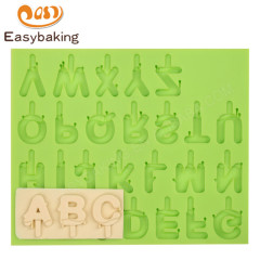 Décoration de gâteau de moules d'alphabet de silicone