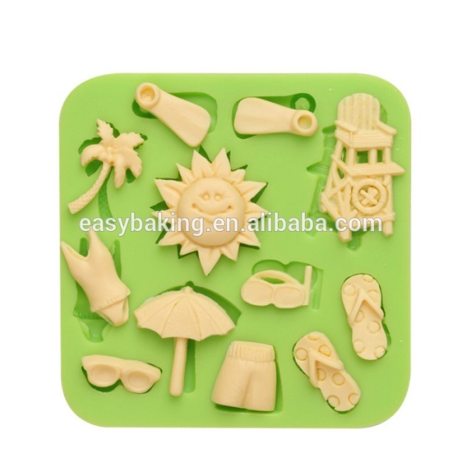 Hot sale beach series Eco-friendly silicone cupcake mold cake decorating