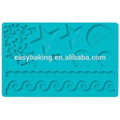 Moldes de Fondant de vida marina y molde de pasta de goma molde de silicona para decoración de pasteles