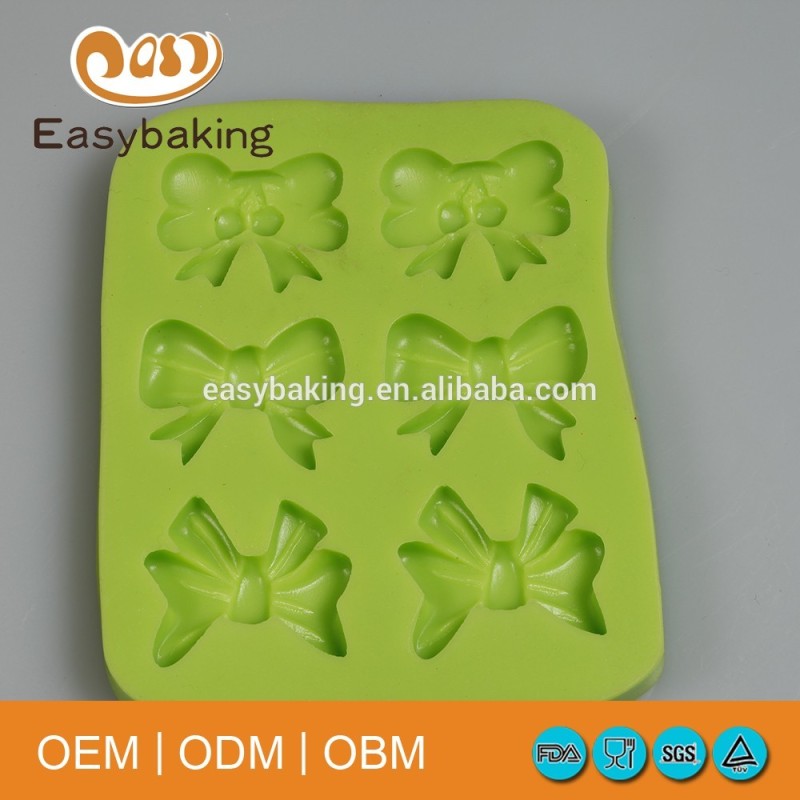 Green bows shape Chocolate Candy 3D Silicone Fondant Mold Mould Cake Decoration baking soap tools kitchen accessories