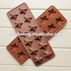 Moule en silicone pour chocolat 12 cavités Forme d'étoile à cinq branches Moules à pépites de chocolat en silicone