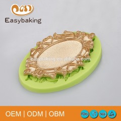 Moules de cuisson en silicone en forme de miroir vintage européen pour la décoration de gâteaux / savon