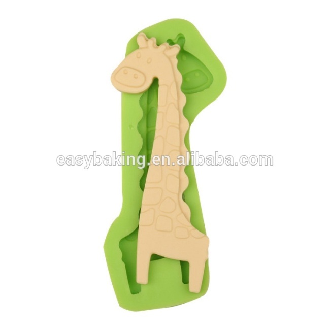 Joli moule en silicone en forme de girafe pour la décoration de gâteaux de bonbons ou de bougies