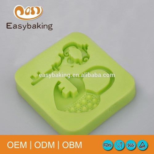 Creative A Set Of Keys & Love Lock Wedding Cake Clay Decorations Silicone Molds