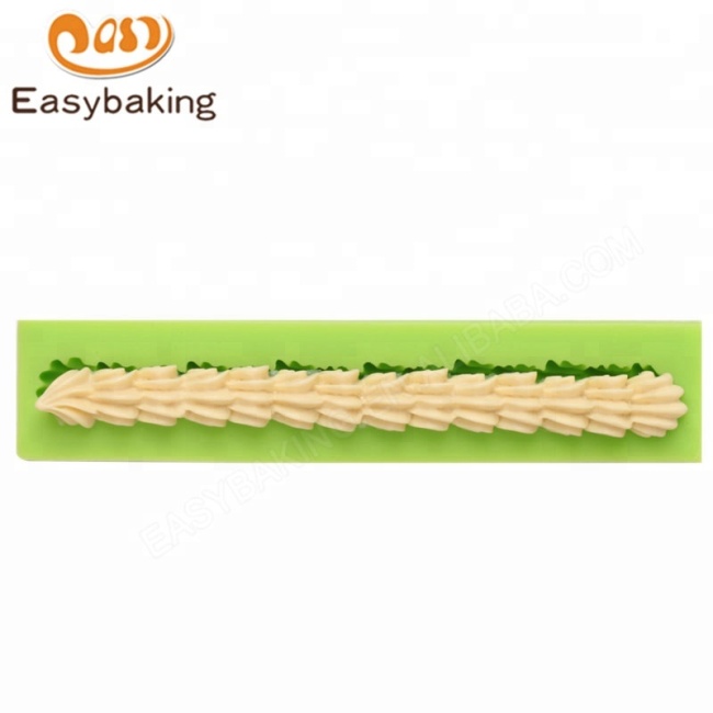 Outils de bordure de gâteau moule en silicone de décoration de dentelle de bordure de coquille longue