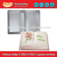 Safe non-toxic heat-resistant book shape aluminium cake pan