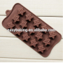 Moldes de policarbonato para chocolate con forma de estrella de cinco puntas de silicona segura y no tóxica