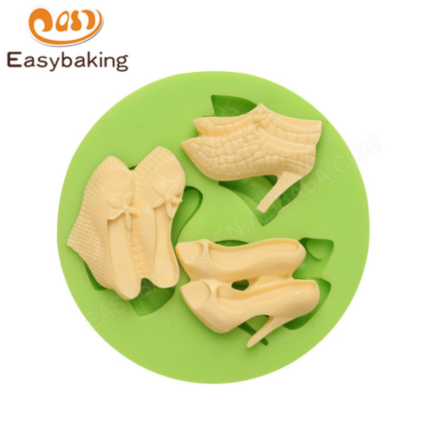Molde de silicona 3D líquido de tacón alto para mujer molde de galletas de caramelo con tapa decorativa para hornear DIY