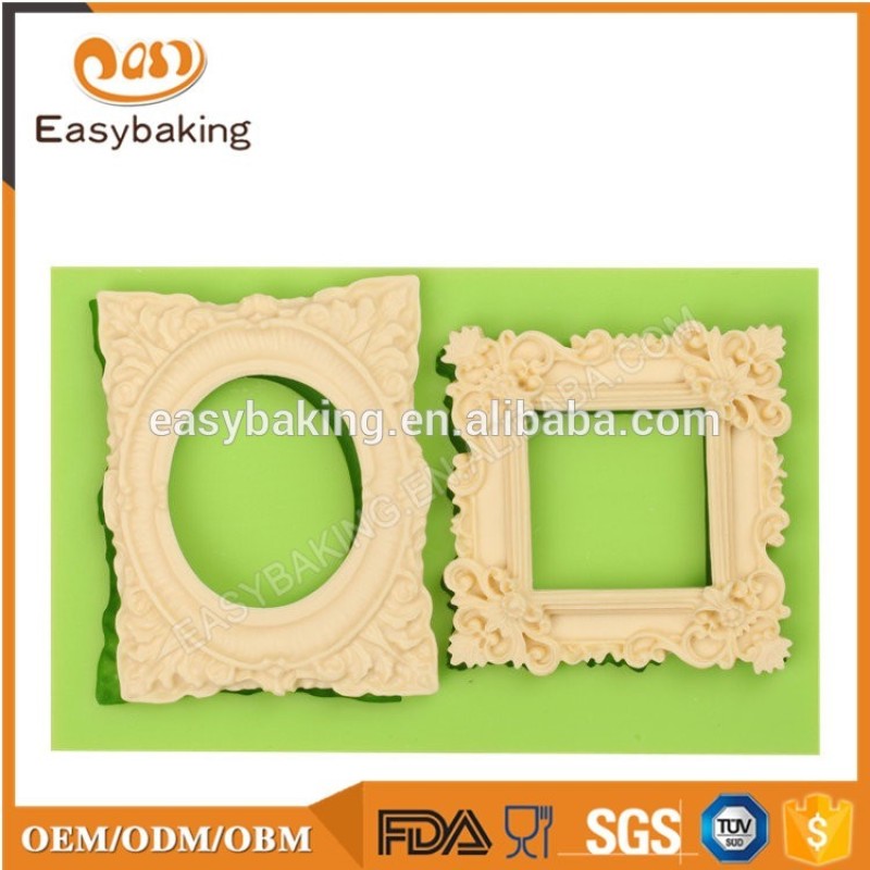 Frame pattern fondant 3D silicone mold diy baking handmade soap jelly chocolate candy mold