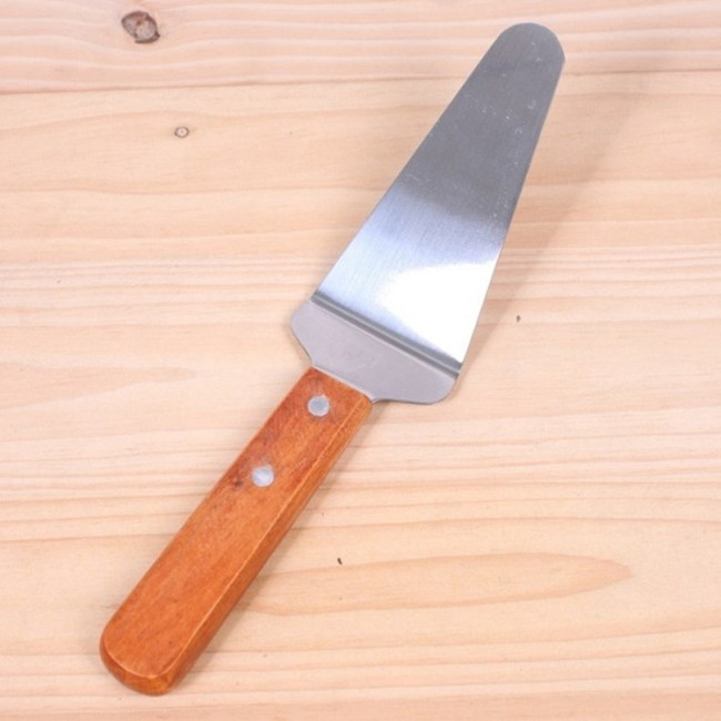 Нержавеющая сталь с деревянной ручкой совок ножа для торта для пиццы и сыра
