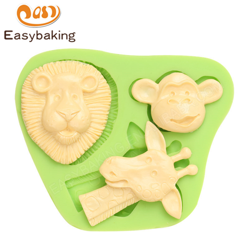 Reindeer Head Silicone Molds Fondant Mould for cake decorating