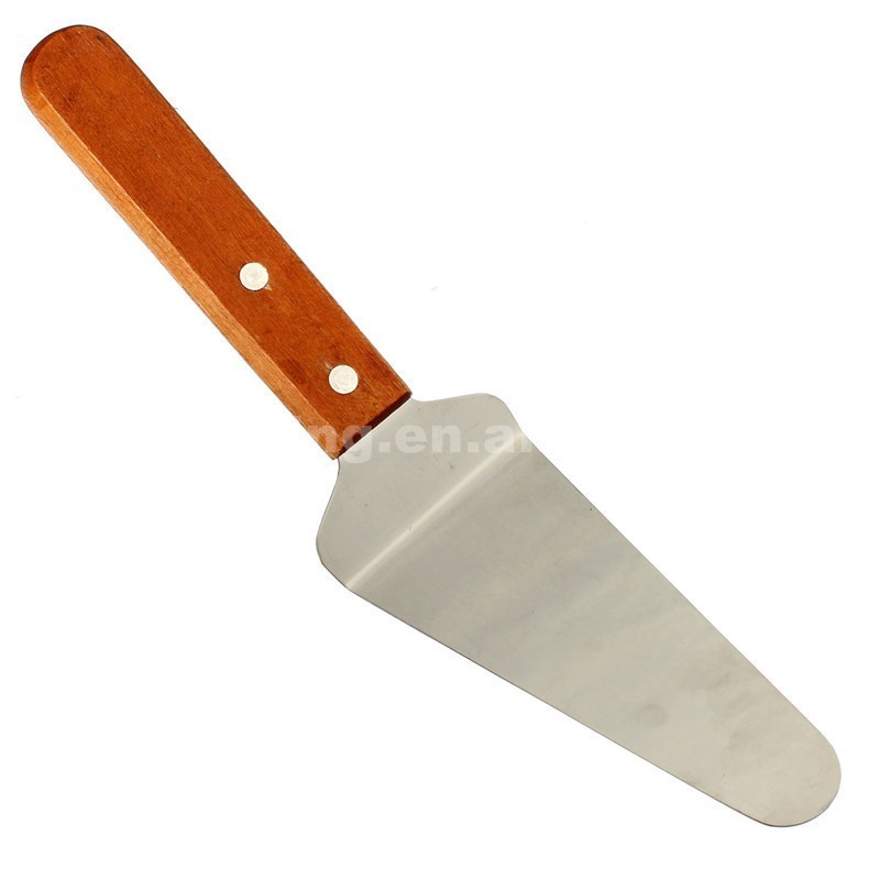 Stainless Steel With Wooden Handle Pizza Cheese Shovel Cake Knife Scoop