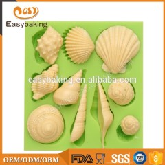 Moule en silicone de coquille d'escargot de mer populaire pour la décoration de gâteau fondant