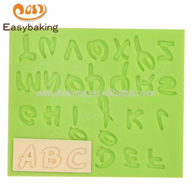 Moule à fondant en silicone pour décoration de gâteau avec lettres de l'alphabet de dessin animé