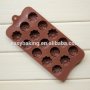 Molde de silicona con forma de flor de girasol rosa de 15 cavidades, herramientas para hornear pasteles de chocolate