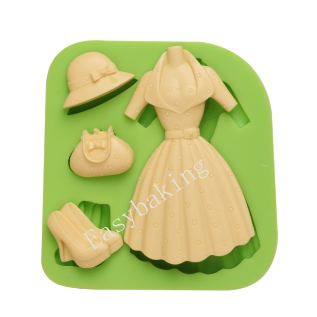 Lady Dress Silicone Mold for Clay