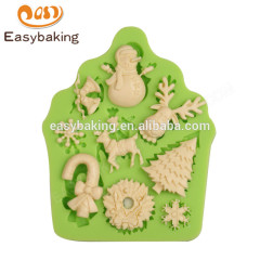 Proveedor de China, precio bajo, molde de silicona suave de Navidad personalizado para decoración de pasteles
