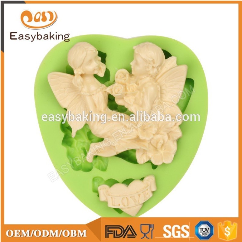 Angel shaped silicone cake mold for fondant cake decoration