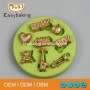 Serie de bebés Mini oso corazón jirafa pato en forma de Cupcake molde de silicona herramienta de decoración de pasteles