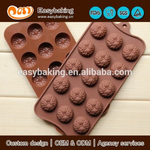 15 flower cavity candy jelly ice cube tray chocolate silicone mold