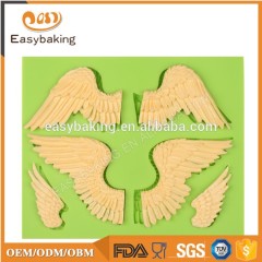 Molde de silicona para decoración de pasteles con forma de alas de Ángel, herramienta para fondant