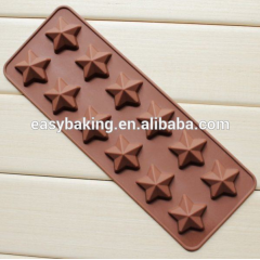 Moule en silicone pour chocolat 12 cavités Forme d'étoile à cinq branches Moules à pépites de chocolat en silicone