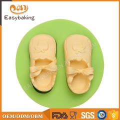 Zapatillas de bebé niña con forma de silicona mohosa 3D para pastelería