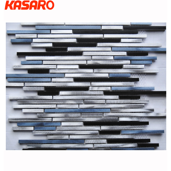 Brushed Aluminum Mosaic Strip Metal Mosaic, Aluminum Mosaic Sheet KAM-L3002