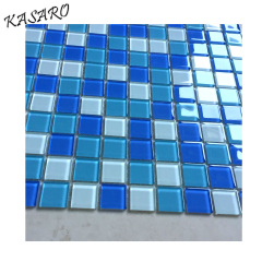 4mm thickness cheap price blues glass mosaic pool tiles